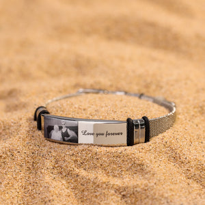 Custom Stainless Steel Photo Strap Bracelet
