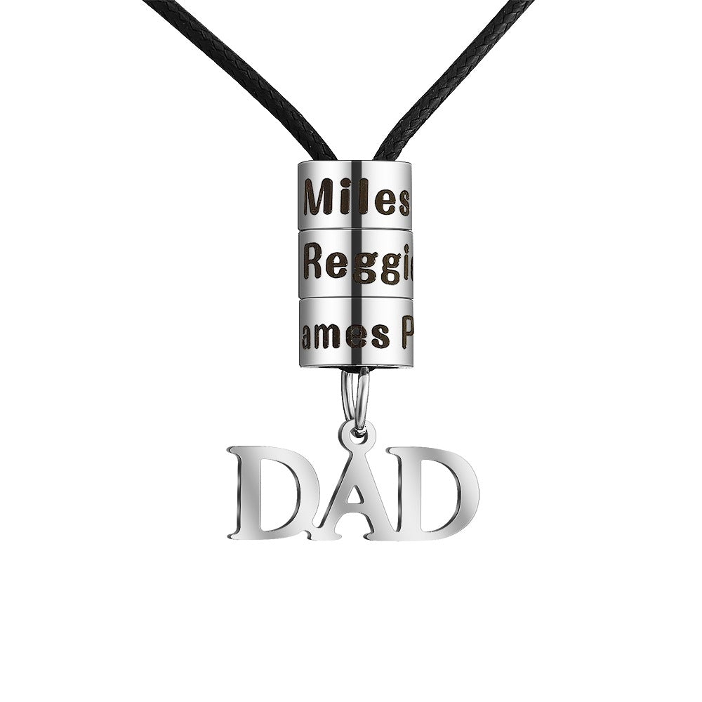DAD Charm Necklace With Small Custom Beads
