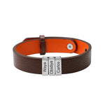 Load image into Gallery viewer, Father&#39;s day gift! Men&#39;s Leather Bracelet with Custom Silver Beads

