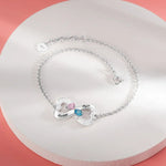 Load image into Gallery viewer, Women&#39;s Bracelet with Custom Heart Birthstone and Name
