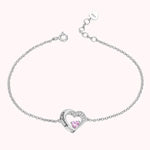 Load image into Gallery viewer, Women&#39;s Bracelet with Custom Heart Birthstone and Name
