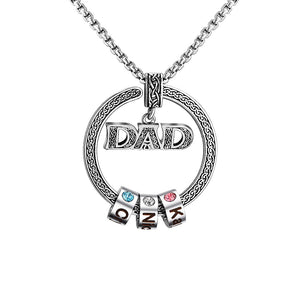 Creative DAD Round Celtic Necklace, Father's Day Gift!