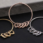 Load image into Gallery viewer, Family Bangle Bracelet with Heart Shape Pendants

